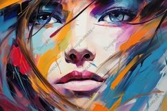 Abstract Oil Painting Techniques with Woman Face Background Product Image 1