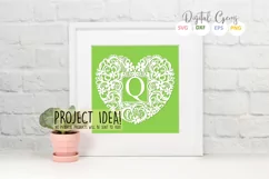 Letter Q paper cut design. SVG / DXF / EPS / PNG files Product Image 2