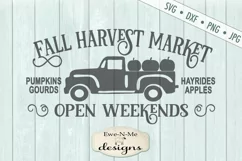 Fall Harvest Market - Pumpkin - Truck - SVG DXF File Product Image 2