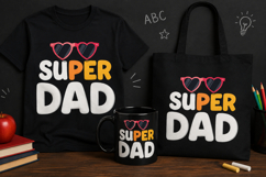 Super Dad PNG, Retro Father’s Day Design | Dad Shirt Product Image 1