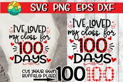 Loved My Class - 100 Days - Buffalo Plaid - SVG PNG EPS DXF Product Image 1