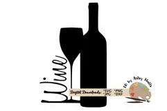 SVG Wine Glass, Wine Bottle, wine glass clipart cut file Product Image 2
