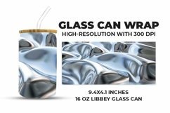 Abstract Silver Waves Glass Can Wrap Product Image 1