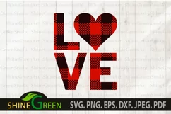 Valentines SVG - Buffalo Plaid Love Heart SVG PNG Product Image 2