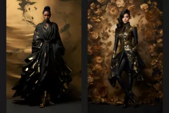 15 Women in Black and Gold Fashion Product Image 2
