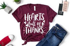 Hearts Full Of Thanks, Thanksgiving Quotes SVG, Fall Autumn Product Image 1
