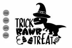 Trick Rawr Treat Svg, Halloween Svg, Halloween Dinosaur Svg. Product Image 1