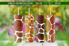 10 Tumbler sublimation designs Giraffe furry pattern Product Image 1