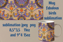 Mug design fabulous birds watercolor Product Image 1
