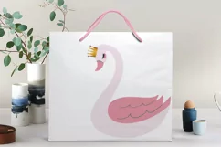 Royal Swan Princess and Prince couple silhouette clip art. Product Image 4