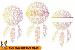Wildflower - Bohemian Dreamcatcher Mandala SVG PNG DXF Files Product Image 1