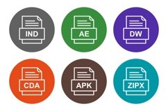 Set Of File Formats Icons Product Image 1