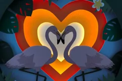 Valentine Flamingos 3D Shadow Box SVG Layered Paper Cut Product Image 7