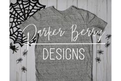 Grey Blank Shirt Halloween Mock up, spider and web Product Image 1