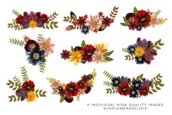 Burgundy floral arrangements clip art Product Image 2