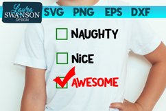 Naughty Nice Awesome Checklist SVG | Christmas SVG Product Image 1