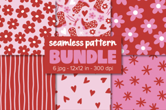 Valentines Pattern Bundle Pink Red Background. Product Image 1