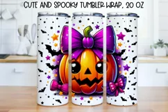 Cute and Spooky Halloween Tumbler wrap PNG, 20 oz. Product Image 1