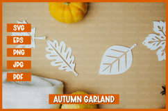Leaves garland, Autumn leaves with patterns paper cut Product Image 3