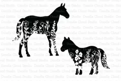 Horse Floral Cut Files SVG, Horse Clipart. Floral Pony SVG. Product Image 7