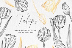Floral SVG bundle, Tulip SVG clipart , Set of SVG flowers Product Image 1
