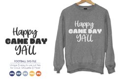 Football SVG Cut Files - Happy Game Day Y'all Product Image 1
