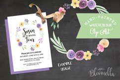 Watercolor Flower Wreath Floral Clipart Set Product Image 5