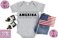 America stacked word| vinyl cutting | July 4th t-shirt print Product Image 2