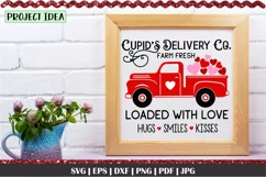 Cupid's Delivery Co SVG | Valentines Truck SVG | Vintage sig Product Image 1