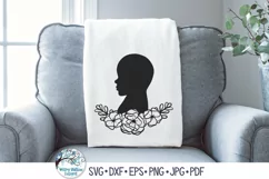 Baby with Flowers SVG | Floral Baby Silhouette SVG Product Image 2
