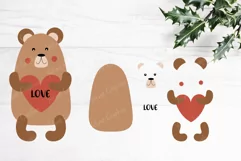 Valentine bear SVG/ Baby valentine animals/ Nursery prints Product Image 2