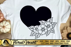 Flower Heart SVG PNG EPS DXF Flower SVG Floral Heart SVG Product Image 1