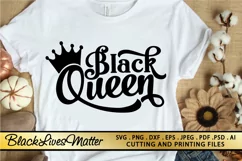 Black Queen SVG Black Woman SVG PNG EPS DXF AFRO Girl SVG Product Image 1
