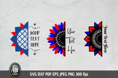 Patriotic Sunflower SVG|Sunflower monogram|4th of July SVG Product Image 1