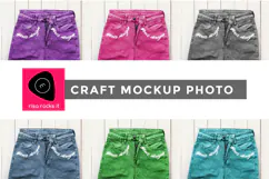 Colorful Jeans Craft JPG Mockup