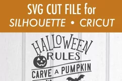 Halloween Rules Carve Pumpkin Trick or Treat SVG DXF Files Product Image 3