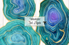 Watercolor Teal Agate Clipart Product Image 1