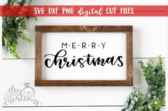 Merry Christmas - Hand Lettered SVG DXF PNG Digital Cut File Product Image 2