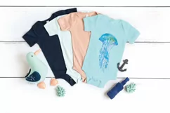 Jellyfish watercolor design, colorful sea jelly wall decor. Product Image 9