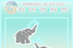 Baby Elephant Water Heart Drops Svg Dxf Eps Png Pdf Product Image 4
