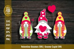 Gnome Cupid SVG| Valentine gnomes SVG |Gnome with Heart SVG Product Image 1