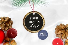 Christmas Wood Black Ornament Mockup PSD, Ornament Mockup Product Image 1