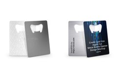 Credit Card Size Apple Cut Metal Bottle Opener Design Mockup Product Image 1