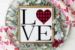 LOVE with Heart - Sign - Shirt - Buffalo Check - SVG PNG JPG Product Image 2