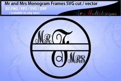 Mr and mrs monogram / mr and mrs circle monogram vector / antler monogram svg / SVG / Eps /Dxf / Png Product Image 2