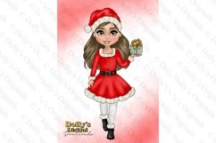 Santa Christmas Girl Character Clipart Bundle Product Image 2