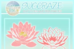 Lotus Water Lily SVG Dxf Eps Png PDF Files For Cricut Silhou Product Image 4