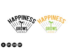 Plant Pot - happiness grows here Quote SVG, AI, EPS, DXF Product Image 2