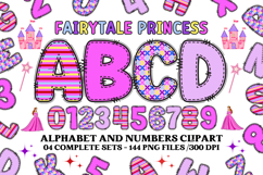 Fairytale Princess Alphabet png, fairytale letters doodle Product Image 1