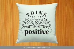 Think Positive Hand Lettering SVG Product Image 2